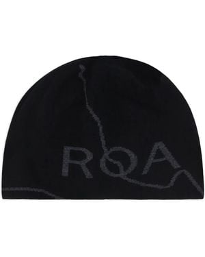 ROA Intarsia-Knit Wool Beanie - Black