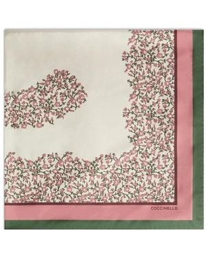 Coccinelle C-Me Floral-Print Square Scarf - Pink