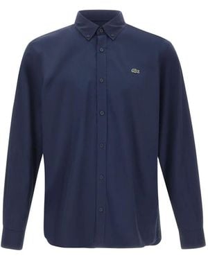 Lacoste Chemise Boutonnée En Popeline - Blue