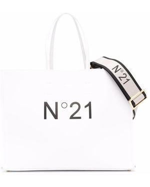 N°21 Logo-Print Tote Bag - White