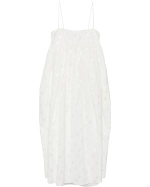 Cecilie Bahnsen Vilma Embroidered Bow-Detail Dress - White