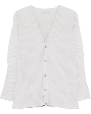 Issey Miyake プリーツ カーディガン - ホワイト