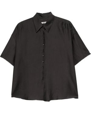 Cordera Short-Sleeve Button-Up Top - Black