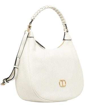 Twinset Braided-Handle Tote Bag - White