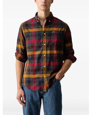 Barbour Danloch Check-Print Herringbone Shirt - Red