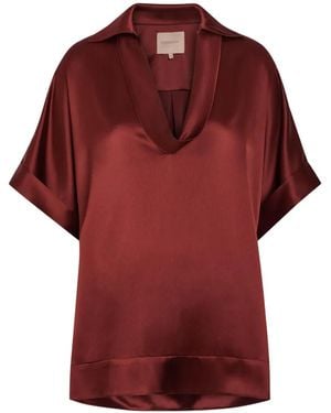 ROKSANDA Enira Satin-Finish Blouse - Red