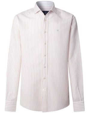 Hackett Striped Tailored-Fit Shirt - White