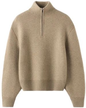 Almada Label Dana Pullover Mit Reißverschluss - Natur