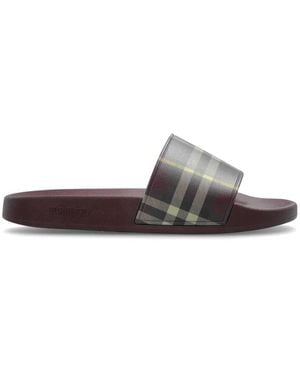 Burberry Furley Check-Print Sandals - White