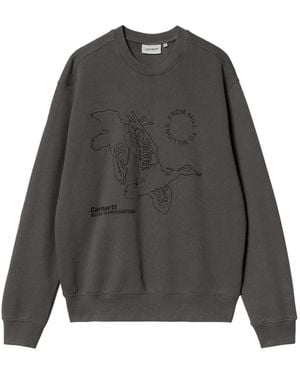 Carhartt Duck-Print Sweatshirt - Grey