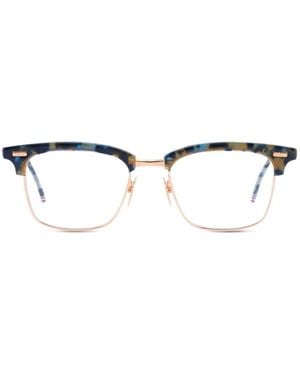Thom Browne Tortoiseshell Square-Frame Glasses - Metallic