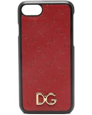 Dolce & Gabbana Iphone 7 Embossed Logo-Plaque Phone Case - Red