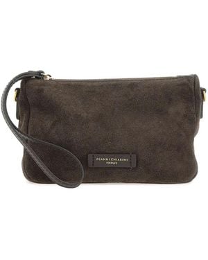 Gianni Chiarini Suede Clutch Bag - Brown