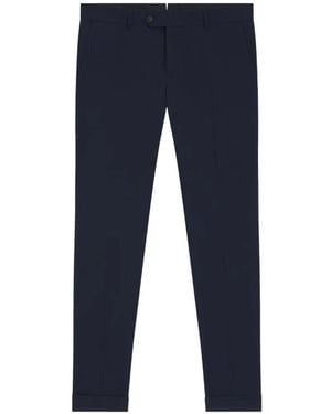 BOSS Cuffed-Hem Slim-Fit Pants - Blue