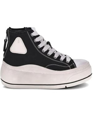 R13 Baskets Montantes Kurt À Plateforme - Noir