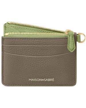 Maison De Sabre Zipped Leather Card Holder - Green