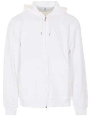 Brunello Cucinelli Hoodie Met Rits - Wit