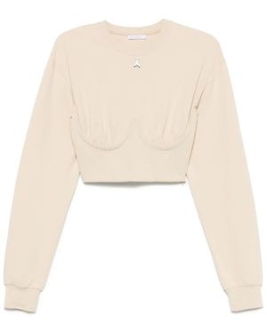 Patrizia Pepe Cropped Sweatshirt - Natural