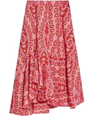 Etro Cotton Skirt With Decorative Pattern - Red