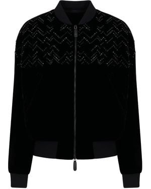 Giorgio Armani Embellished Bomber Jacket - Black