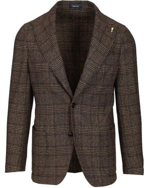 Guarinucci Prince Of Wales Check Blazer - Brown