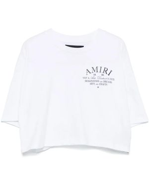 Amiri Arts District Cropped Cotton Tee - White