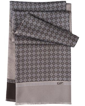 Elizabetta Palazzo Medallion-Print Reversible Scarf - Grey