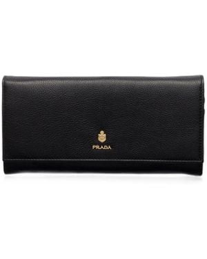 Prada Large Leather Wallet - Black