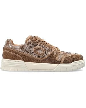 COACH Pattern Lace-Up Sneakers - Brown