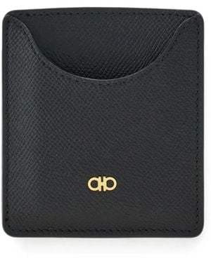 Ferragamo Micro Gancini Business Card Holder - Black