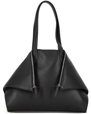 Aesther Ekme Bolso De Hombro Fold De Piel Granulada - Negro