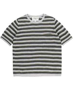 Twp Striped True Crewneck T-Shirt - Grey