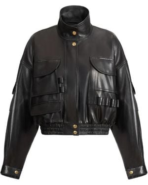 Balmain Chaqueta Bómber Con Múltiples Bolsillos - Negro