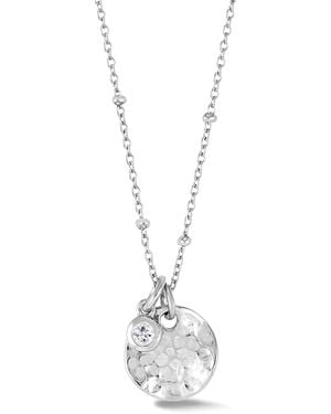 Dower & Hall Collar Con Disco Forjado Y Zafiro - Blanco