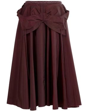 Maison Margiela Burgundy A-Line Midi Skirt - Purple