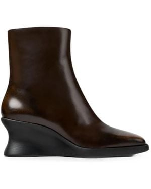 Camper Louise Leather Ankle Boots - Black
