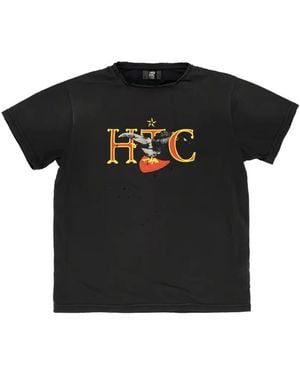 HTC Eagle Distressed Graphic-Print T-Shirt - Black