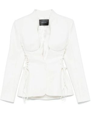 Mugler Chaqueta Con Cordones - Blanco