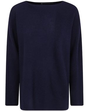 Pierantoniogaspari Ribbed-Knit Boat-Neck Jumper - Blue