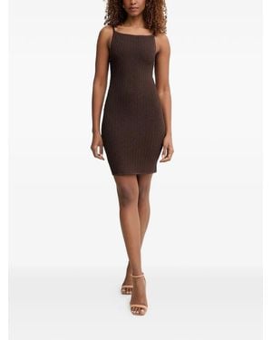 Guess Cut-Out Pointelle-Knit Mini Dress - Brown