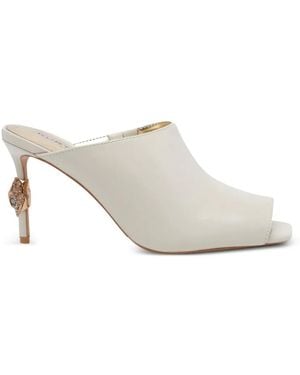 Kurt Geiger Eagle Crystal-Embellished Mules - White