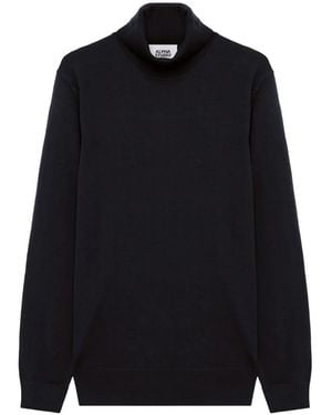 Alpha Studio Roll-Neck Wool Sweater - Black