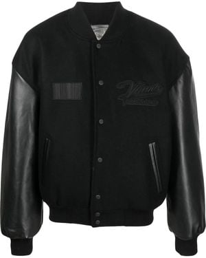 VTMNTS Logo-Patch Long-Sleeve Bomber Jacket - Black