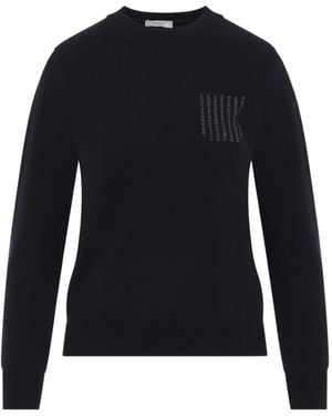 Peserico Bead-Embellished Wool Sweater - Blue