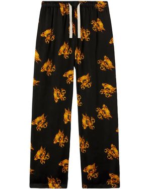 Palm Angels Burning モノグラム トラックパンツ - ブラック