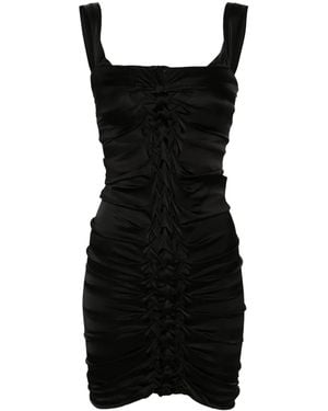 Patrizia Pepe Off-Shoulder Draped Mini Dress - Black