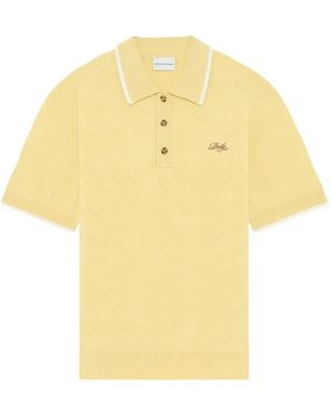 Drole de Monsieur Embroidered Collar Polo Shirt - Yellow