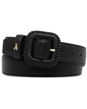 Patrizia Pepe Braided-Buckle Fly Belt - Black