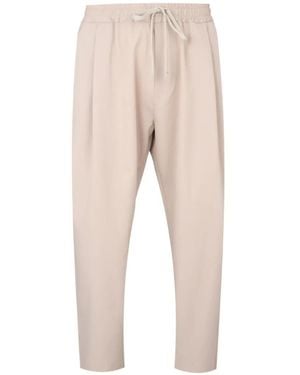 Gaelle Paris Pleated Drawstring-Waist Trousers - Natural