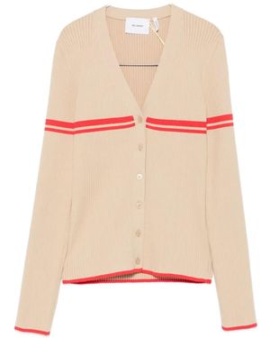 Axel Arigato Fleur Ribbed-Knit Striped Cardigan - White